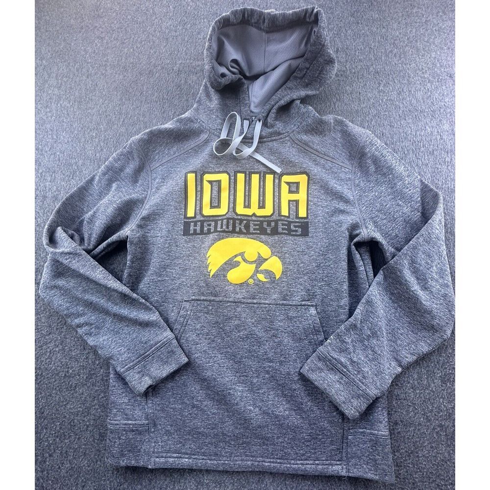 Champion Hoodie Mens Small Gray Iowa Hawkeyes Logo Long Sleeve Sweatshirt